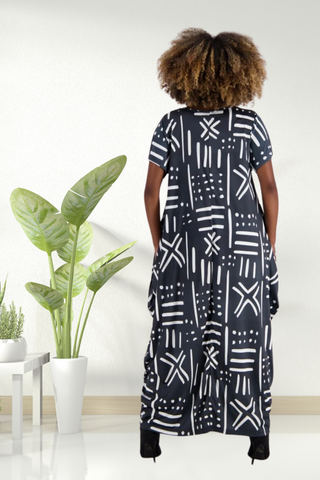 Geometric Tribal Print Maxi Dress