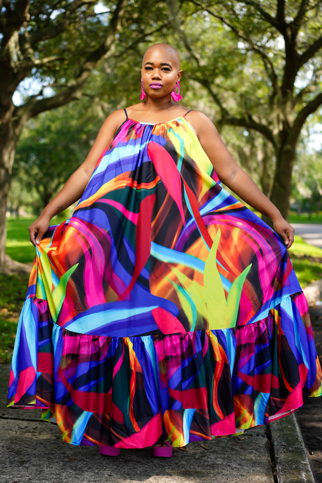 Plus size 2024 colorful maxi dresses